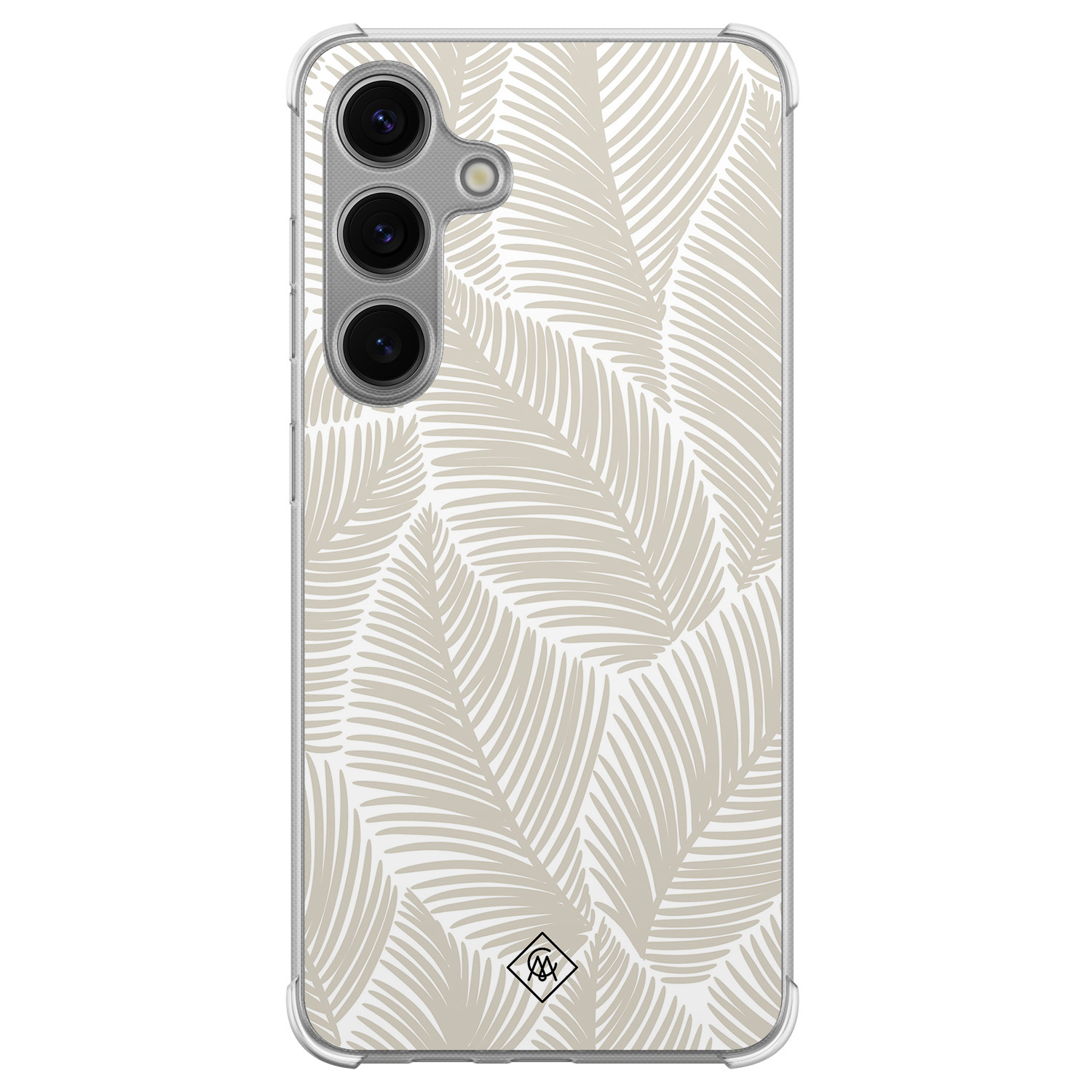 Samsung Galaxy S24 shockproof hoesje - Palmy leaves beige