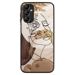 Casimoda Samsung Galaxy A14 hoesje - Abstract gezicht bruin