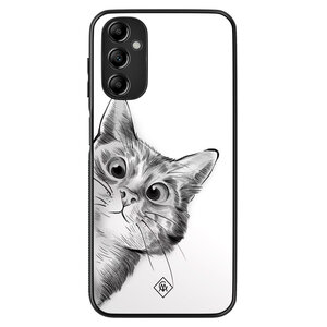 Casimoda Samsung Galaxy A14 hoesje - Peekaboo kat
