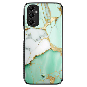 Casimoda Samsung Galaxy A14 hoesje - Marmer mint goud