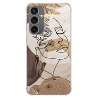 Casimoda Samsung Galaxy S23 FE shockproof hoesje - Abstract gezicht bruin