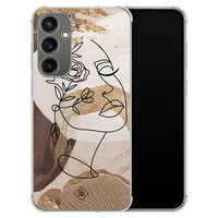 Casimoda Samsung Galaxy S23 FE shockproof hoesje - Abstract gezicht bruin