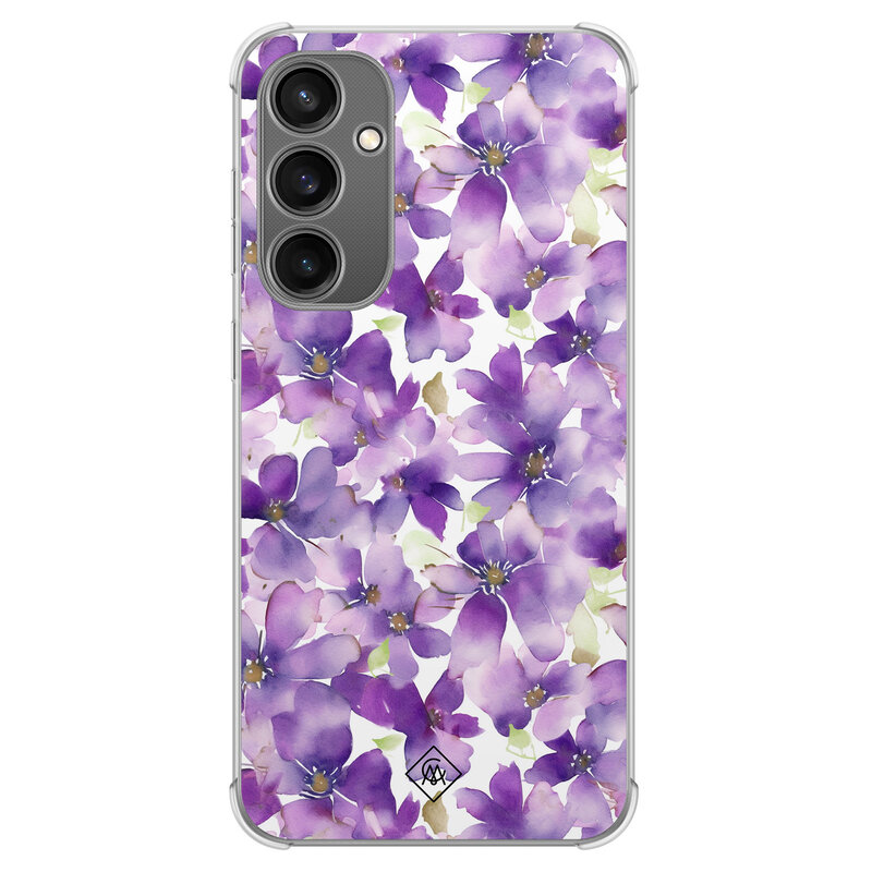 Casimoda Samsung Galaxy S23 FE shockproof hoesje - Floral violet
