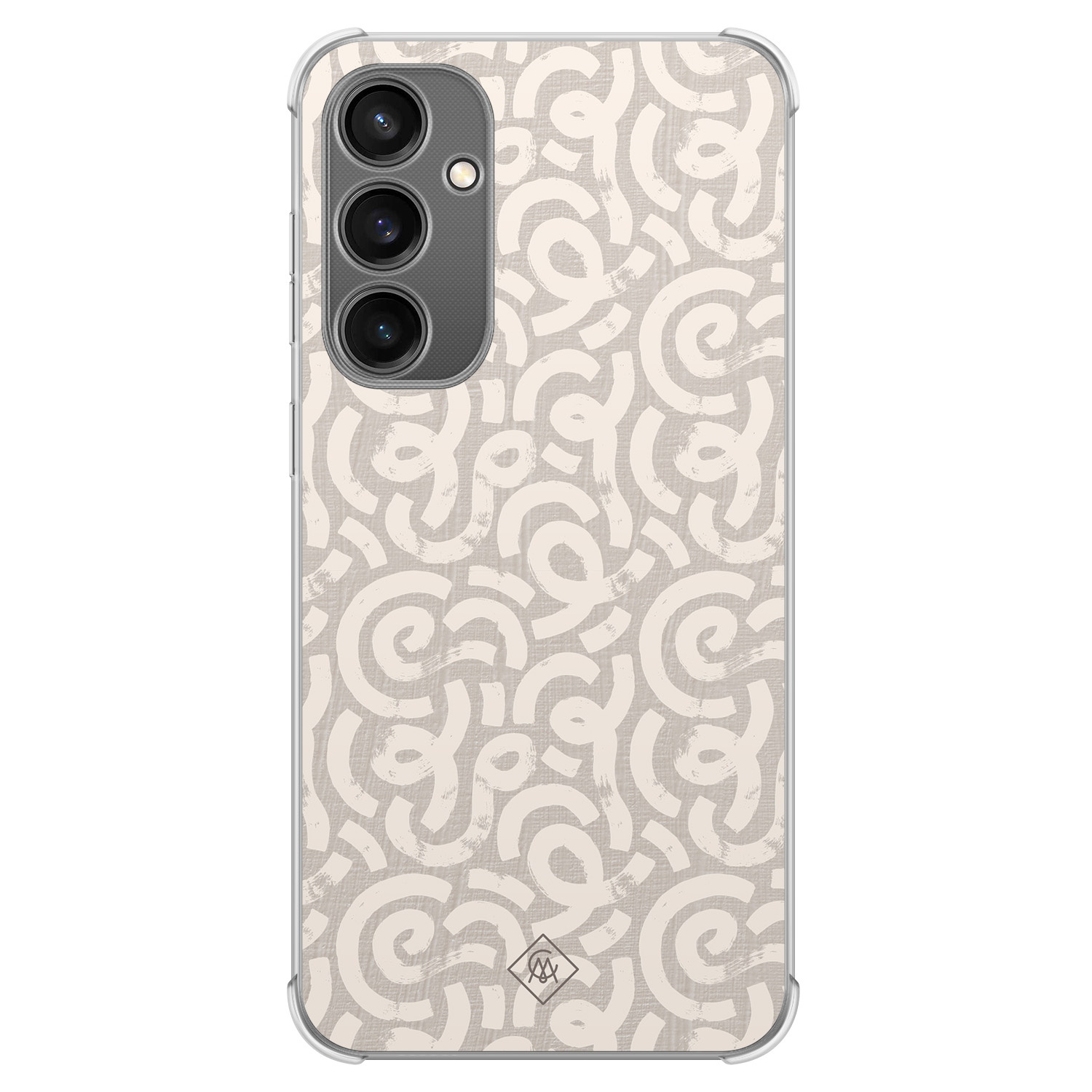 Samsung Galaxy S23 FE shockproof hoesje - Ivory abstraction