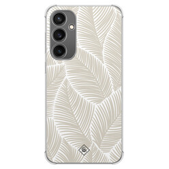 Casimoda Samsung Galaxy S23 FE shockproof hoesje - Palmy leaves beige