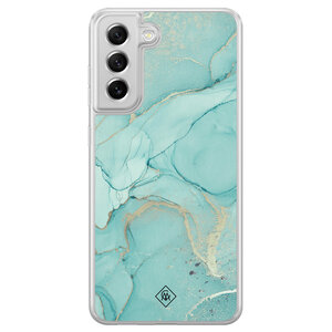 Casimoda Samsung Galaxy S21 FE hybride hoesje - Touch of mint