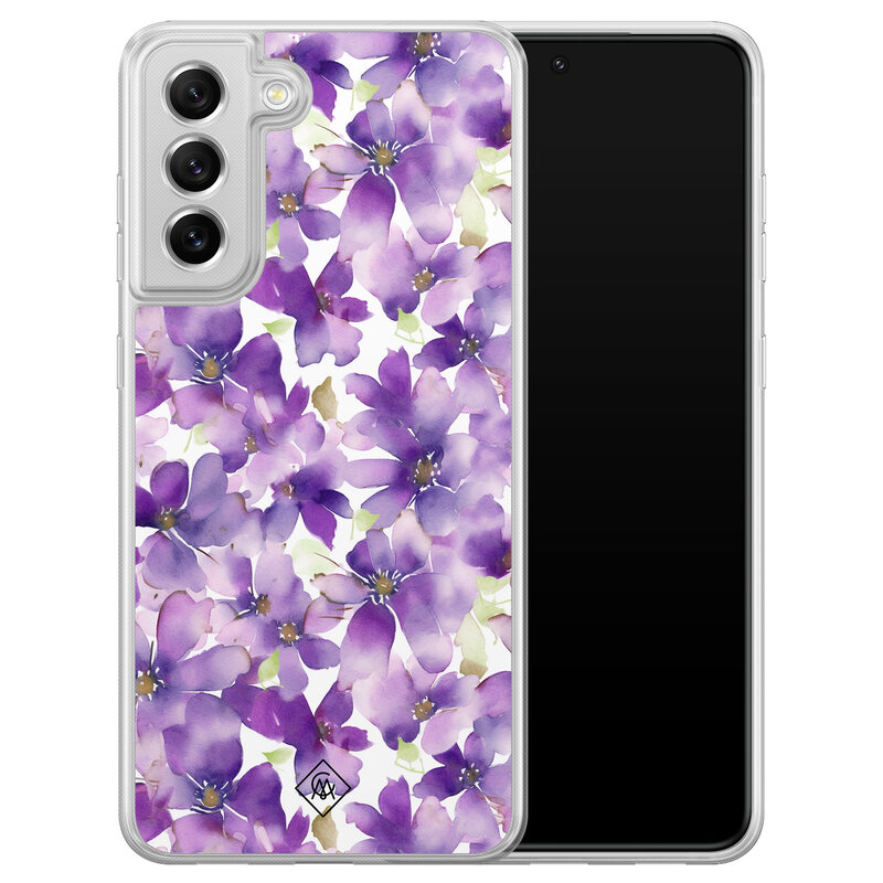 Casimoda Samsung Galaxy S21 FE hybride hoesje - Floral violet