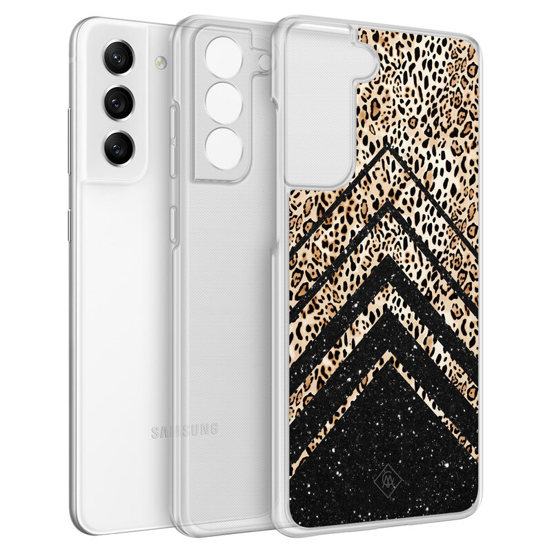 Casimoda Samsung Galaxy S21 FE hybride hoesje - Chevron luipaard