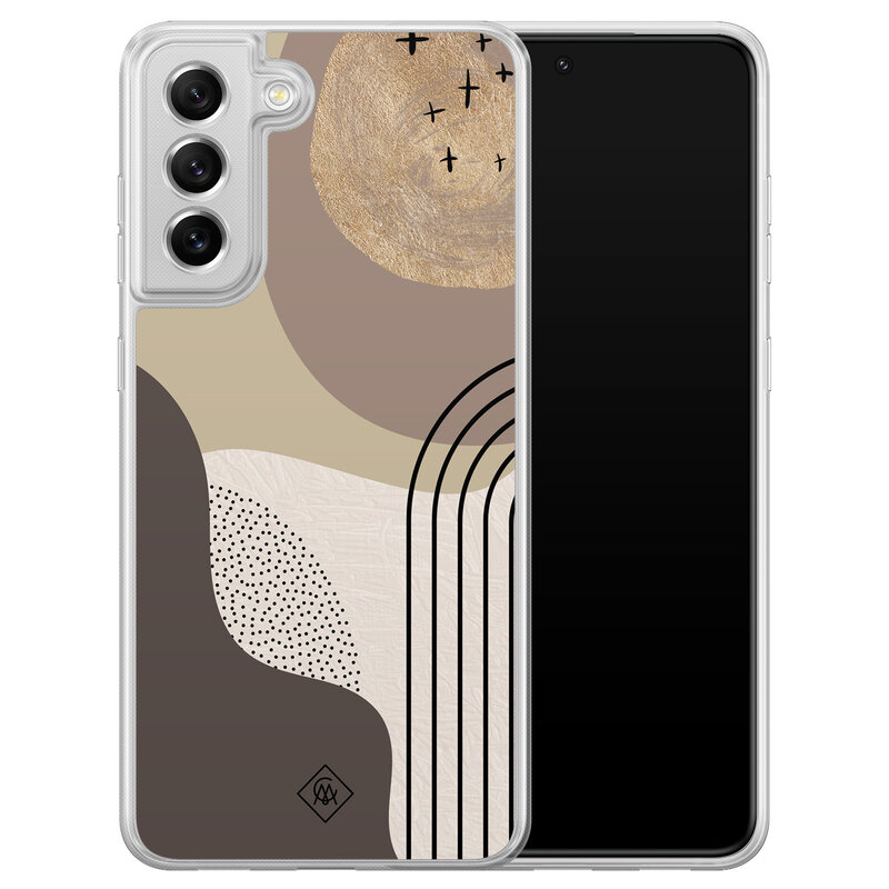 Casimoda Samsung Galaxy S21 FE hybride hoesje - Abstract almond