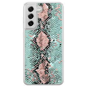 Casimoda Samsung Galaxy S21 FE hybride hoesje - Snake pastel