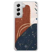 Casimoda Samsung Galaxy S21 FE hybride hoesje - Abstract terracotta