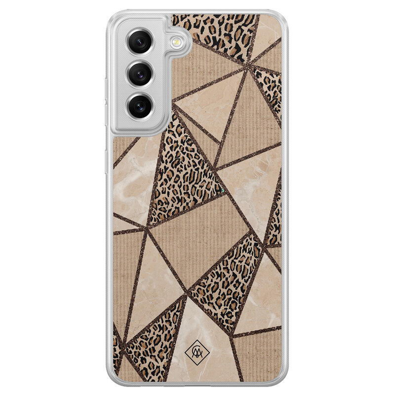 Casimoda Samsung Galaxy S21 FE hybride hoesje - Leopard abstract