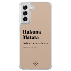 Casimoda Samsung Galaxy S21 FE hybride hoesje - Hakuna matata