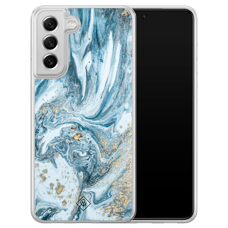 Casimoda Samsung Galaxy S21 FE hybride hoesje - Marble sea