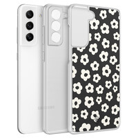 Casimoda Samsung Galaxy S21 FE hybride hoesje - Retro bloempjes