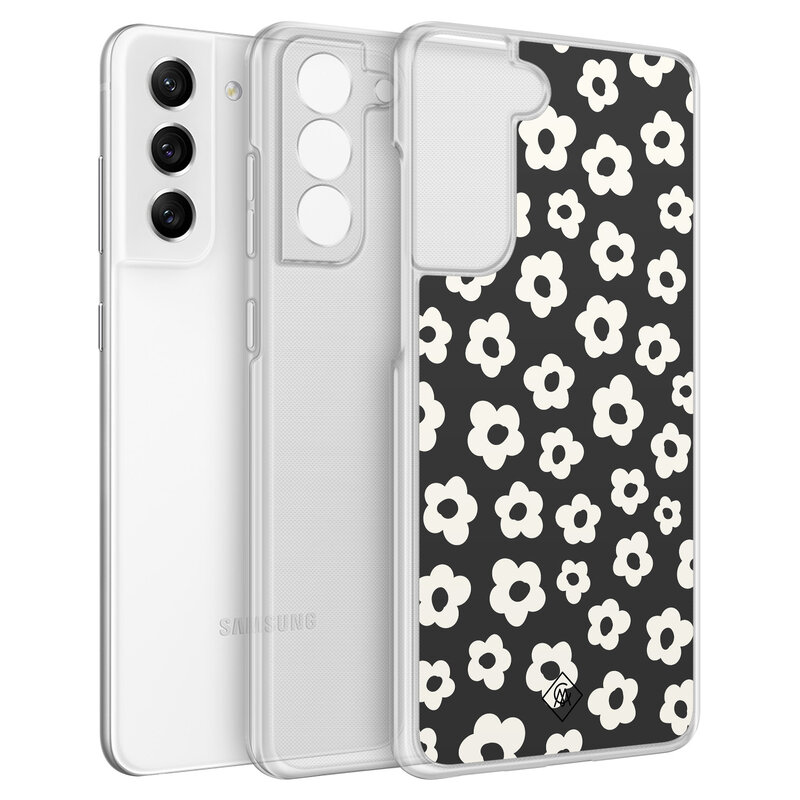 Casimoda Samsung Galaxy S21 FE hybride hoesje - Retro bloempjes