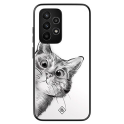 Casimoda Samsung Galaxy A52 hoesje - Peekaboo kat