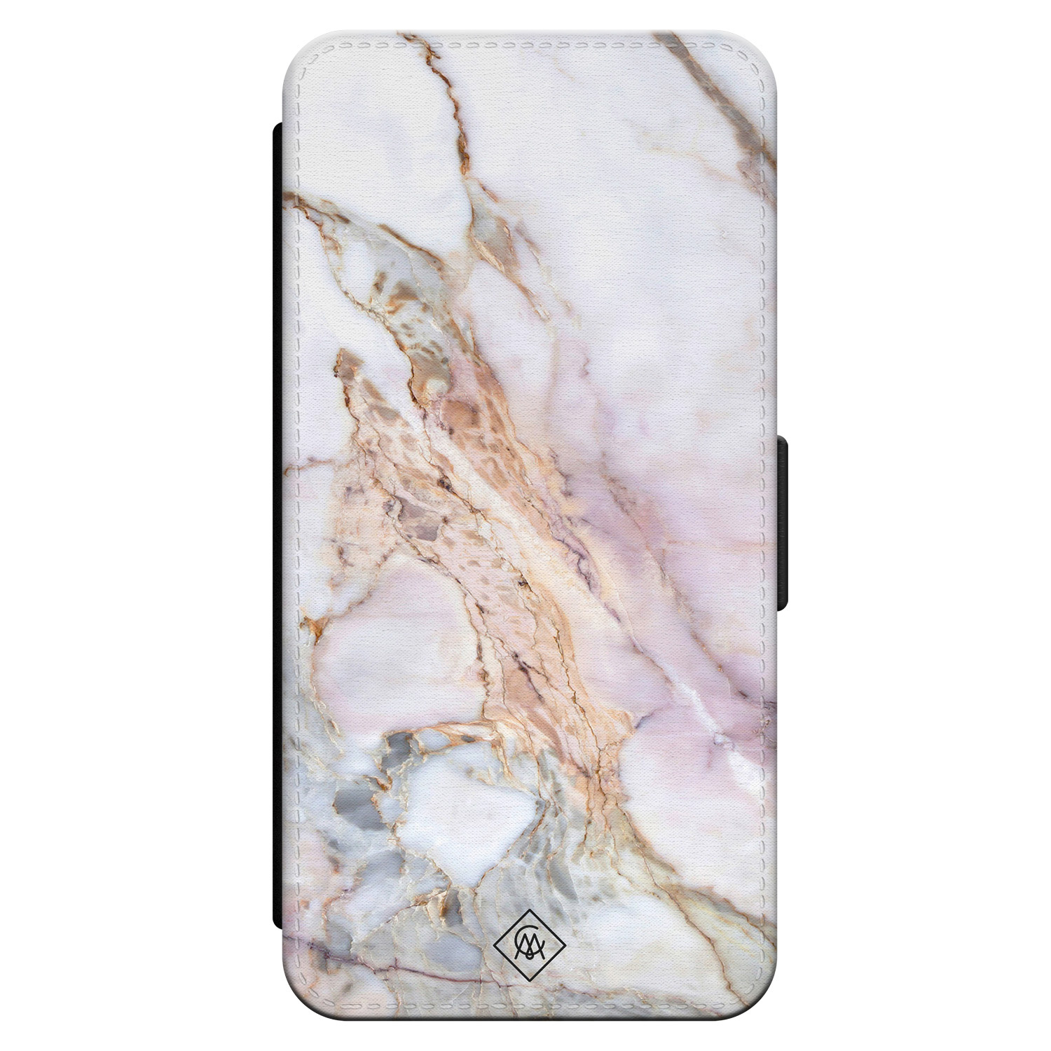 iPhone 15 Pro flipcase - Parelmoer marmer