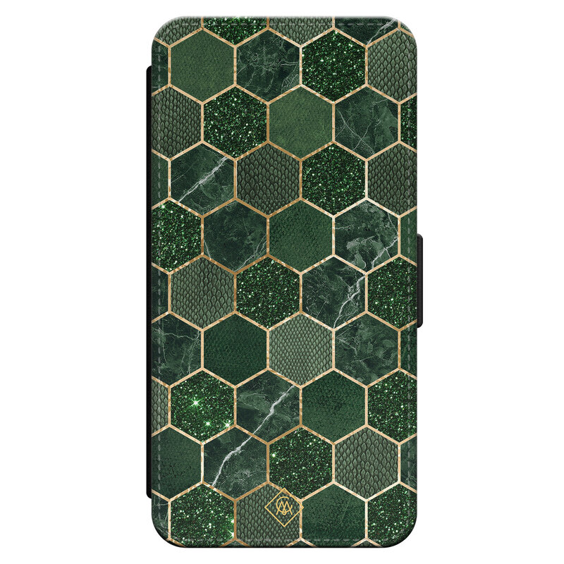 Casimoda iPhone 15 Pro flipcase - Green cubes