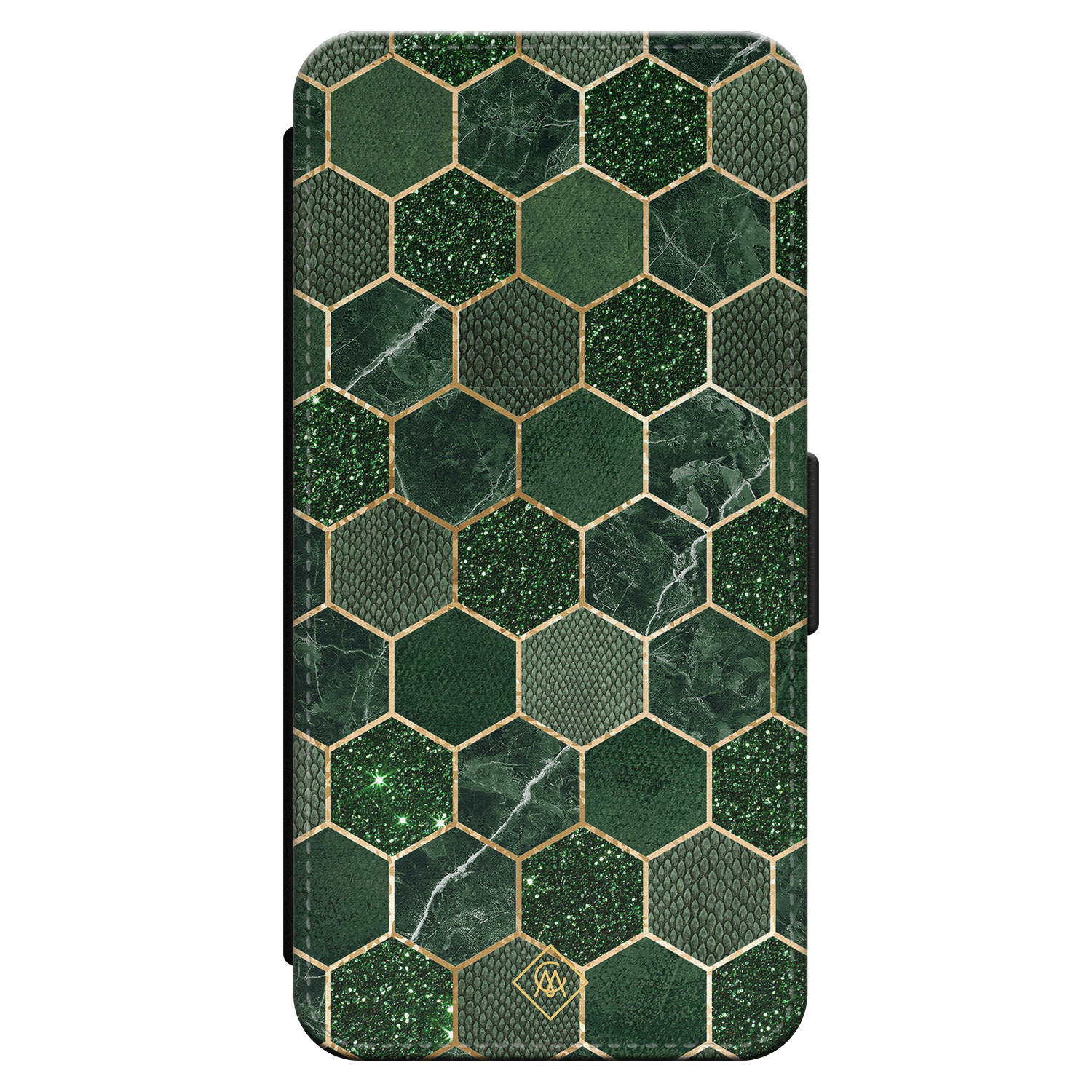 iPhone 15 Pro flipcase - Green cubes