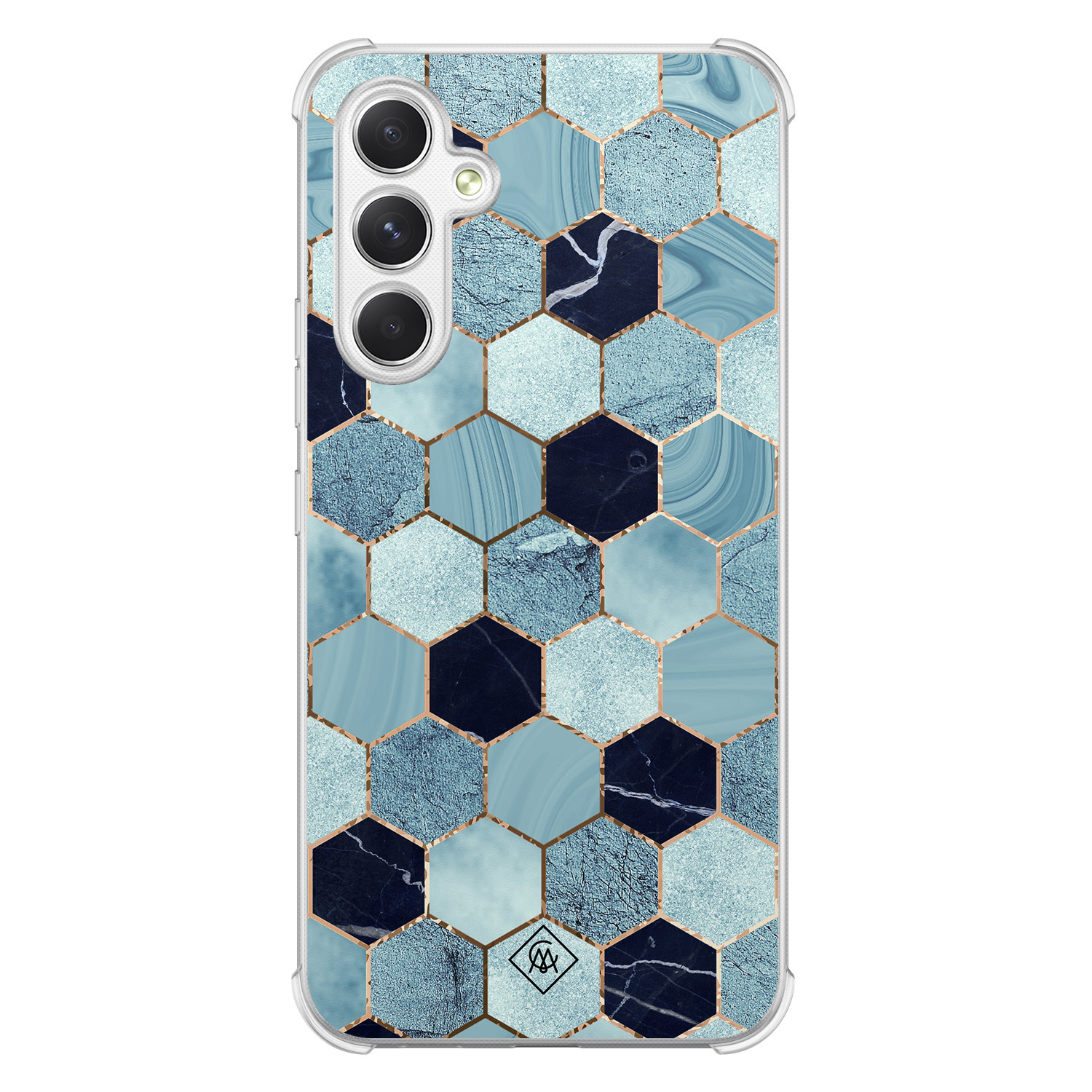 Samsung Galaxy A15 shockproof hoesje - Blue cubes