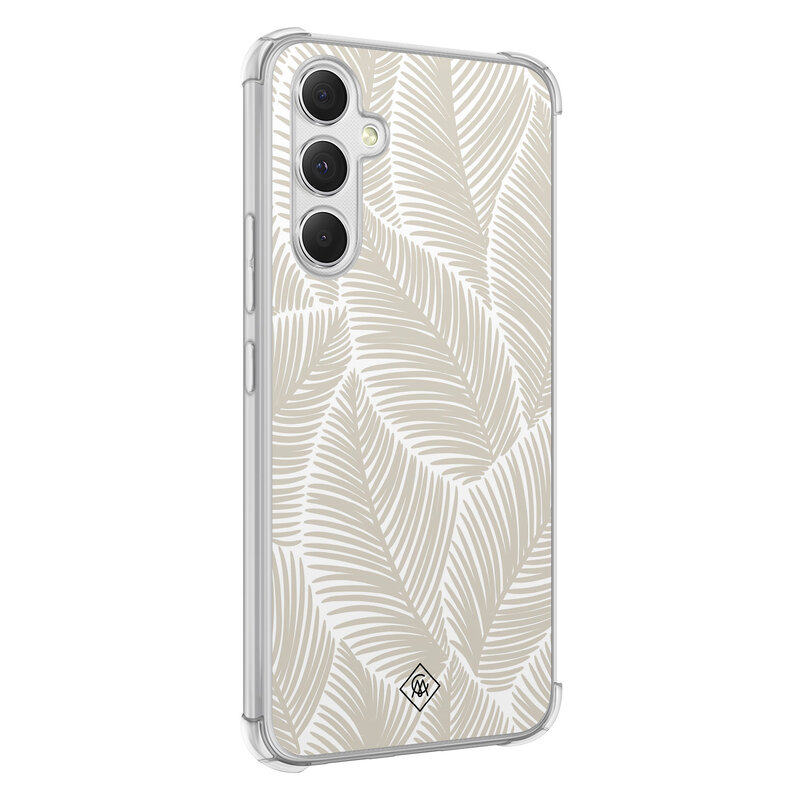 Casimoda Samsung Galaxy A15 shockproof hoesje - Palmy leaves beige