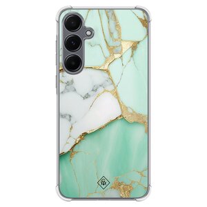 Casimoda Samsung Galaxy A35 shockproof hoesje - Marmer mintgroen