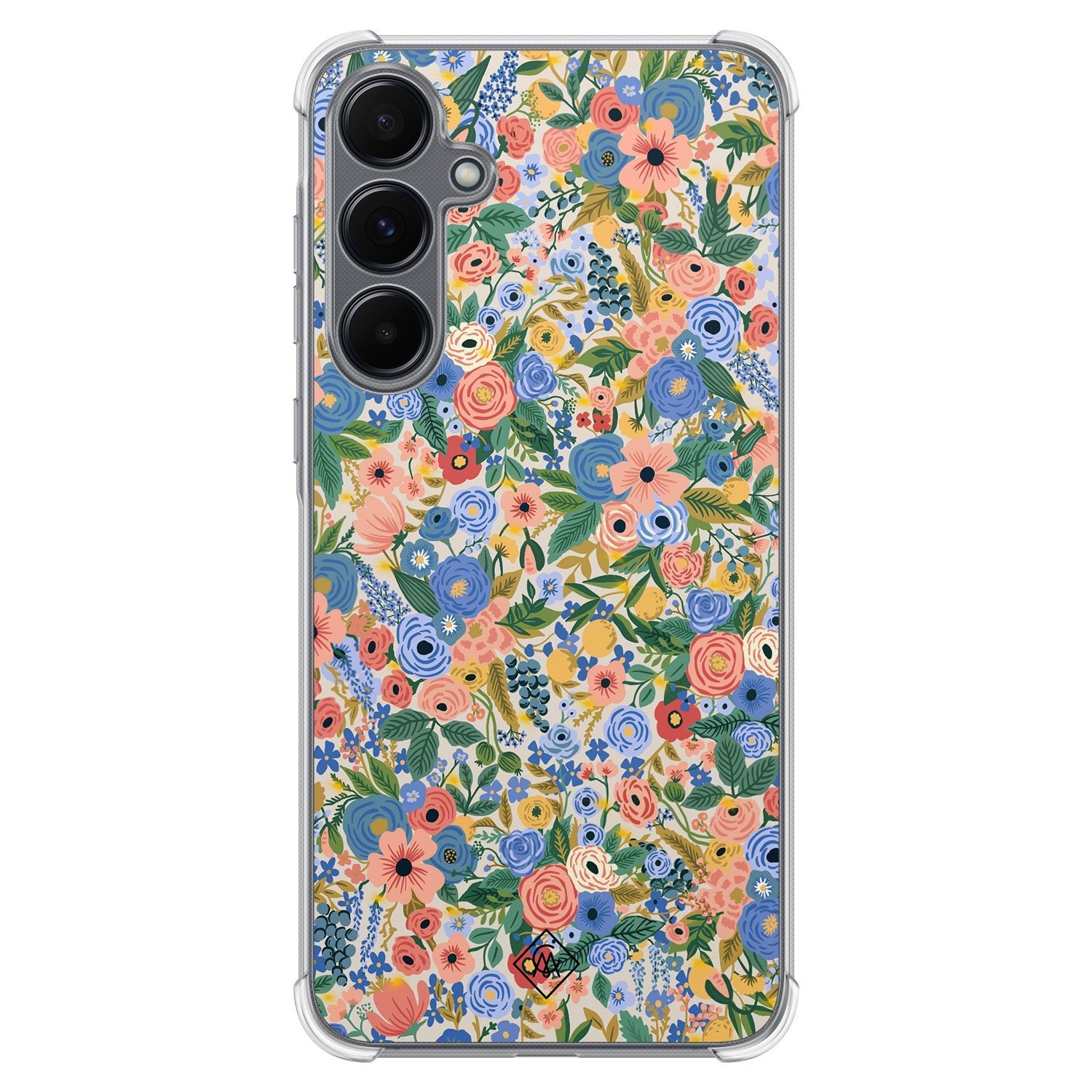 Casimoda® hoesje - Geschikt voor Samsung Galaxy A35 5G - Blue Gardens - Shockproof case - Extra sterk - TPU/polycarbonaat - Blauw, Transparant