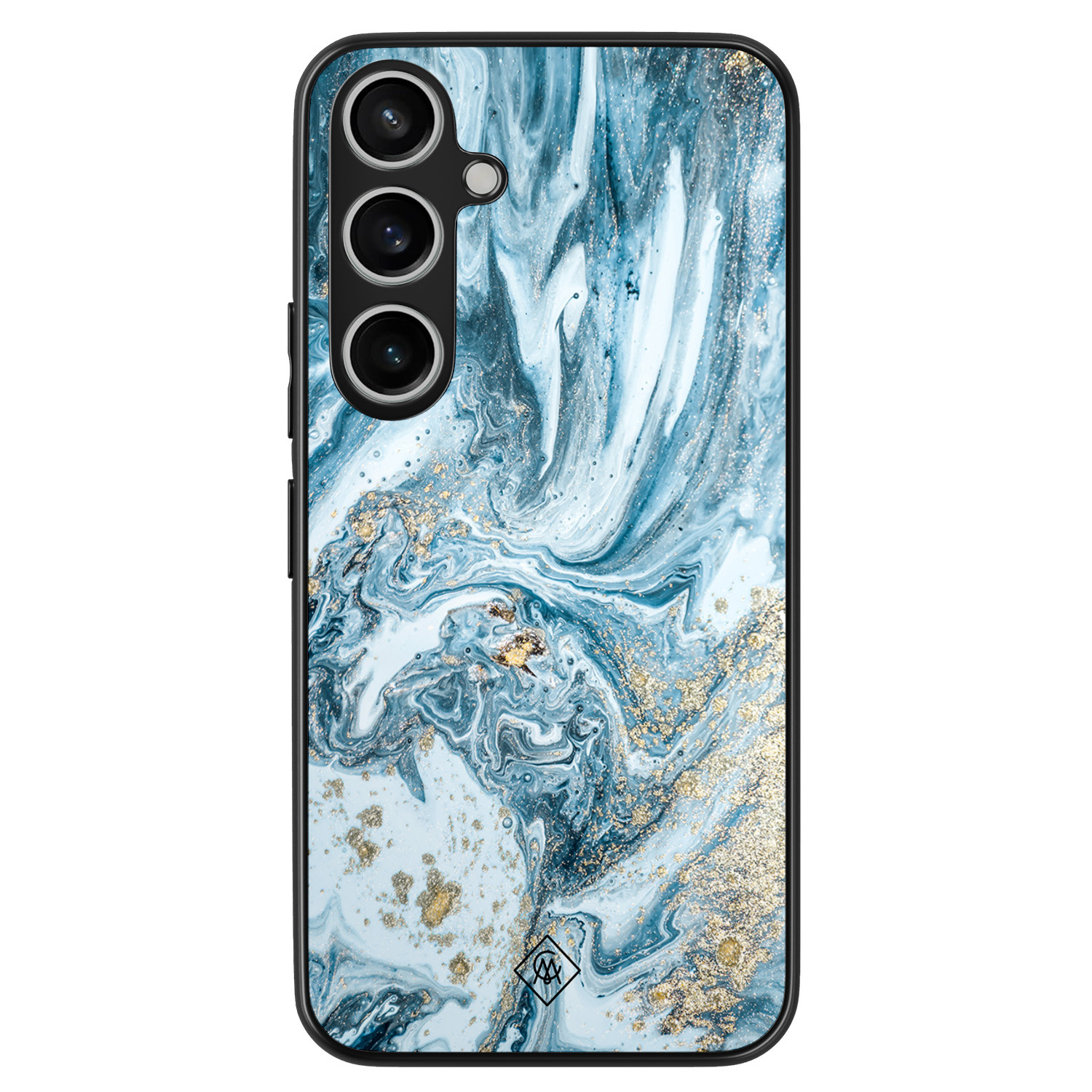 Casimoda® hoesje - Geschikt voor Samsung Galaxy A35 5G - Marble Sea - Zwart TPU Backcover - Marmer - Blauw