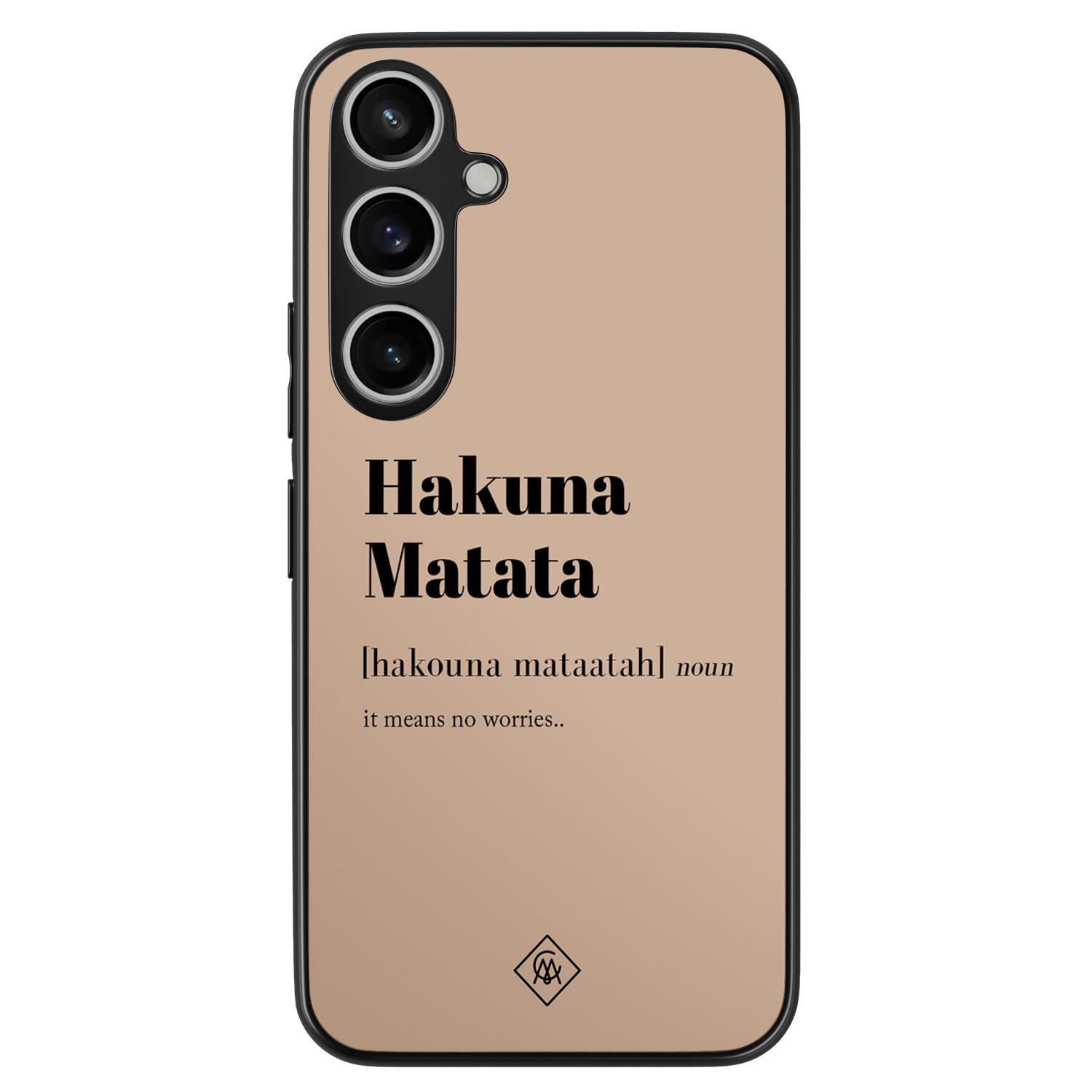 Casimoda® hoesje - Geschikt voor Samsung Galaxy A35 5G - Hakuna Matata - Zwart TPU Backcover - Tekst - Bruin/beige