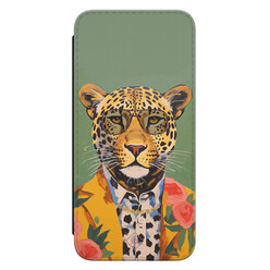 Casimoda Samsung Galaxy A55 flipcase - Luipaard hipster