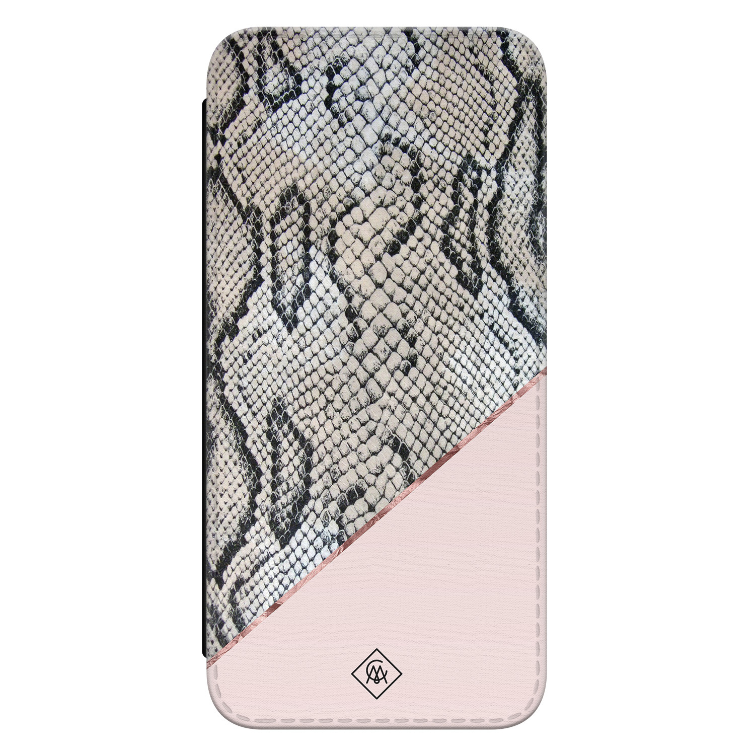 Samsung Galaxy A55 flipcase - Snake print roze