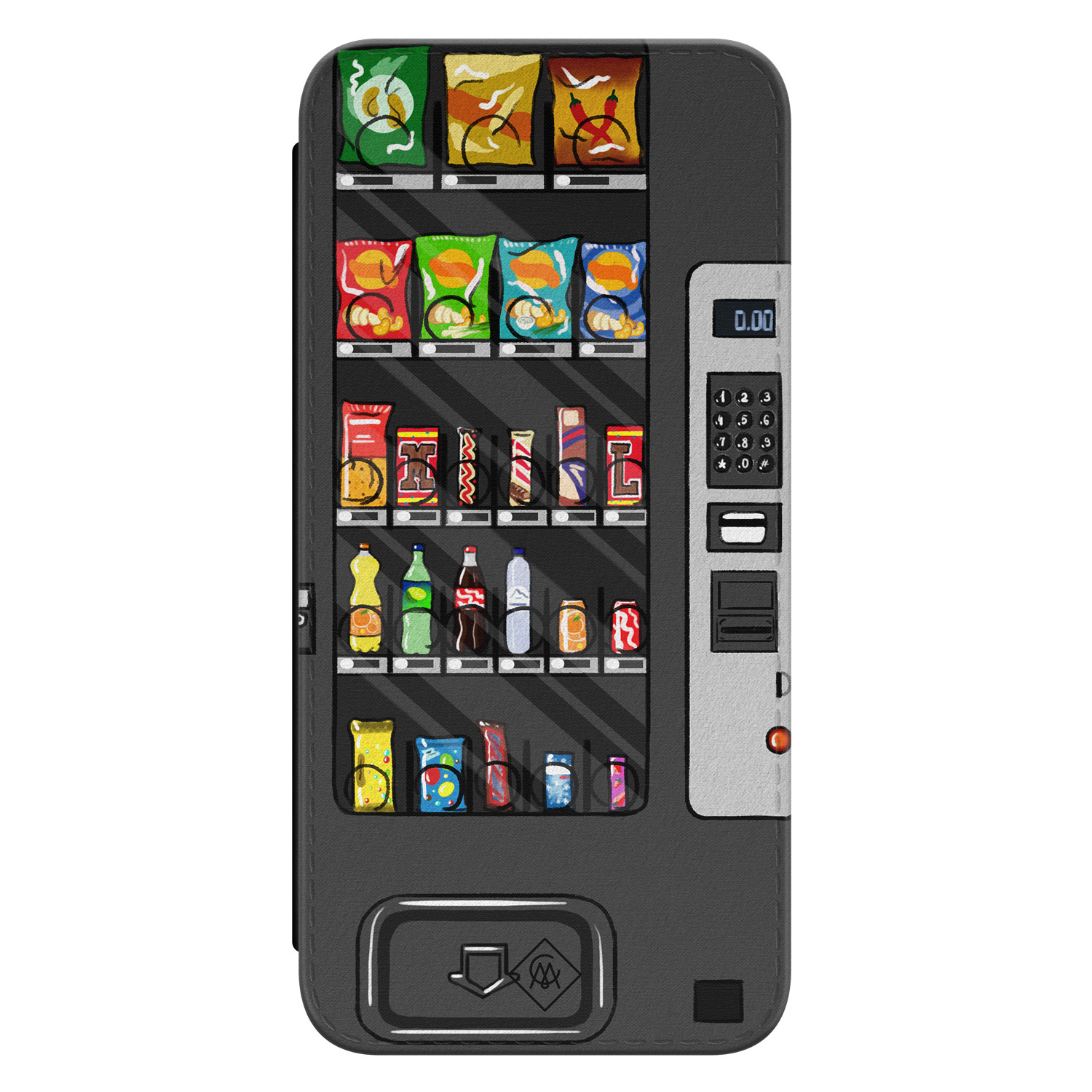 Casimoda® bookcase - Geschikt voor Samsung Galaxy S23 FE - Hoesje met pasjeshouder - Snoepautomaat - Multi - Kunstleer