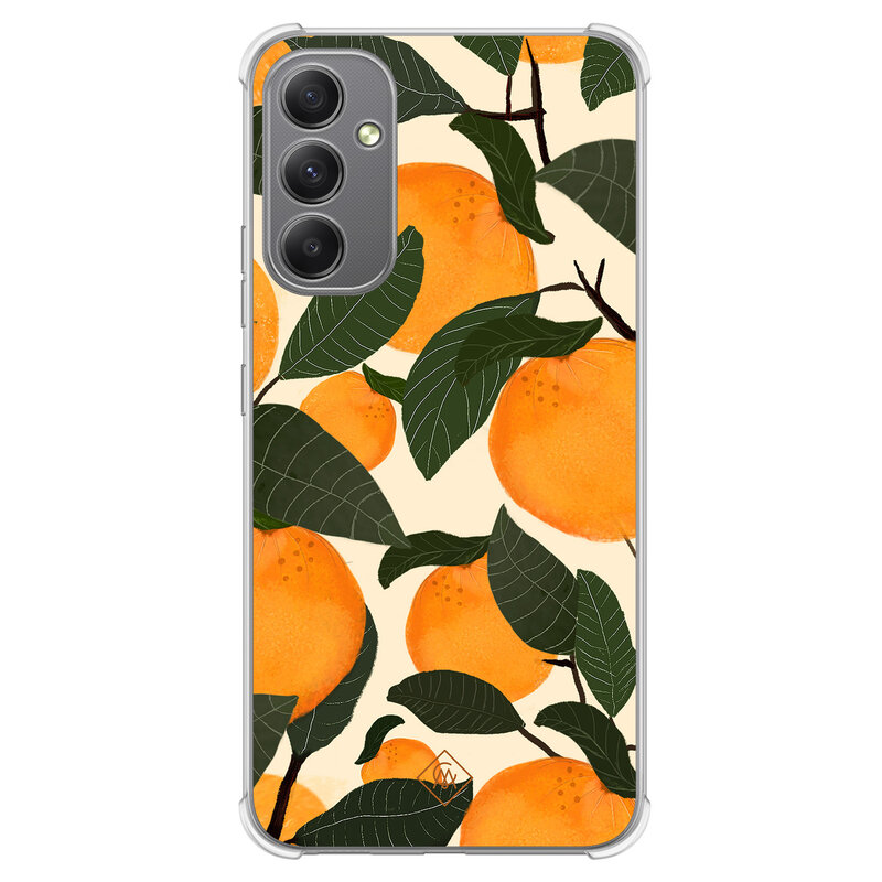 Casimoda Samsung Galaxy A34 shockproof hoesje - Orange garden