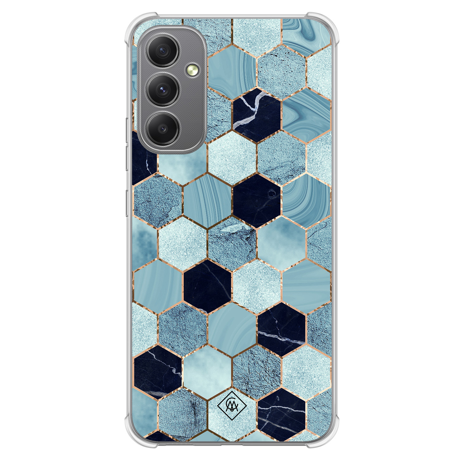 Samsung Galaxy A34 shockproof hoesje - Blue cubes