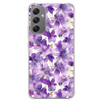 Casimoda Samsung Galaxy A34 shockproof hoesje - Floral violet