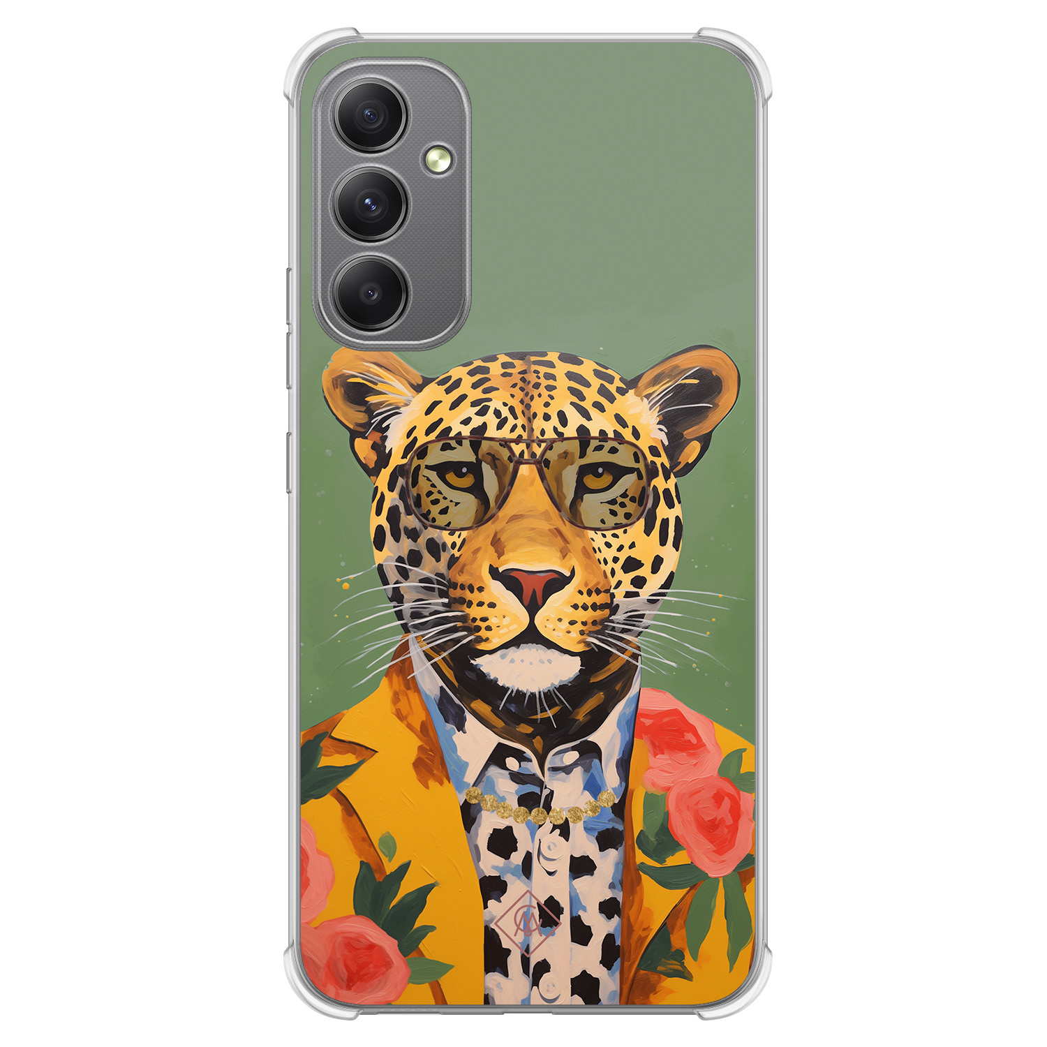 Samsung Galaxy A34 shockproof hoesje Luipaard hipster