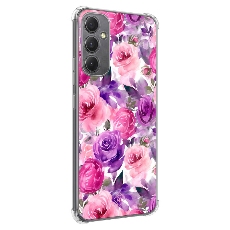 Casimoda Samsung Galaxy A34 shockproof hoesje - Rosy blooms