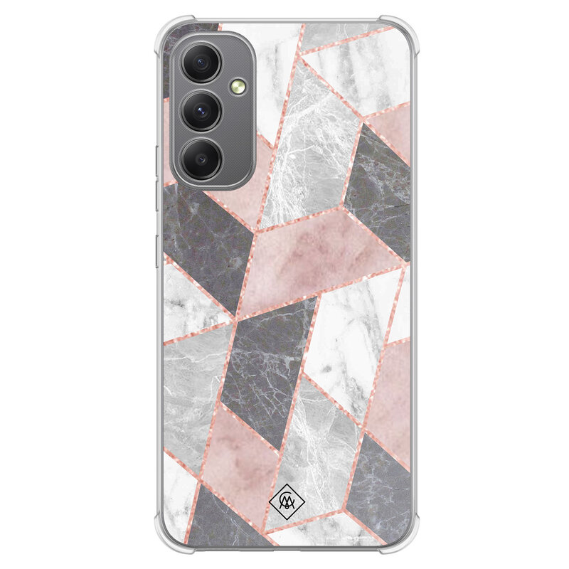 Casimoda Samsung Galaxy A34 shockproof hoesje - Stone grid