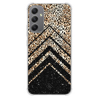 Casimoda Samsung Galaxy A34 shockproof hoesje - Chevron luipaard