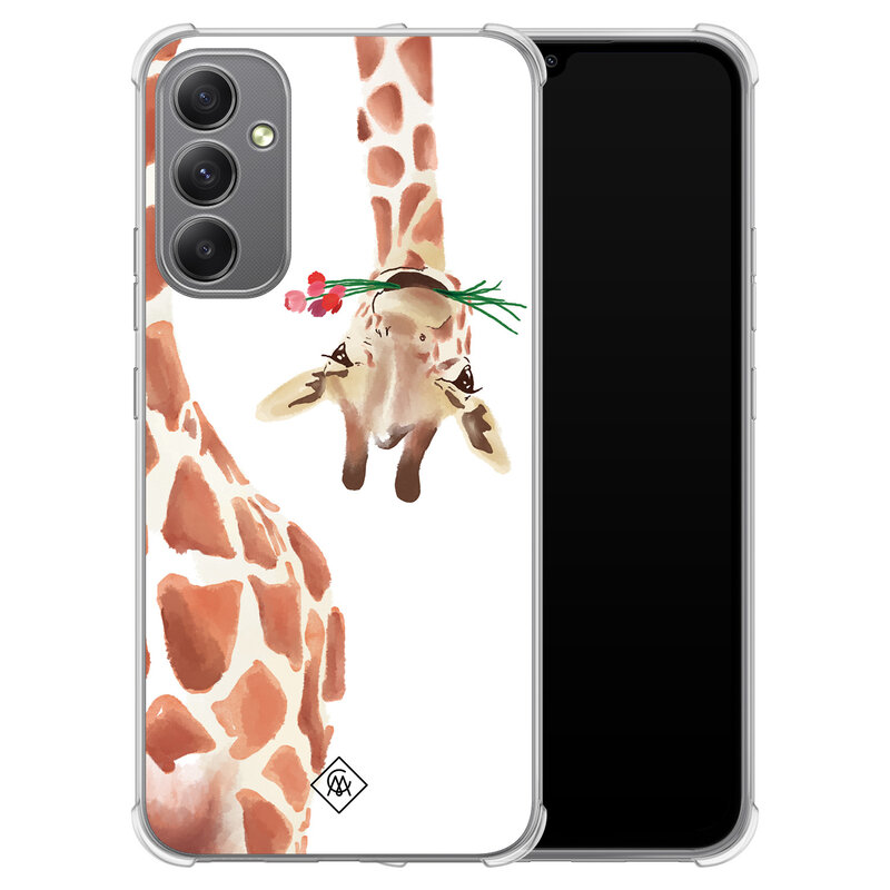 Casimoda Samsung Galaxy A34 shockproof hoesje - Giraffe