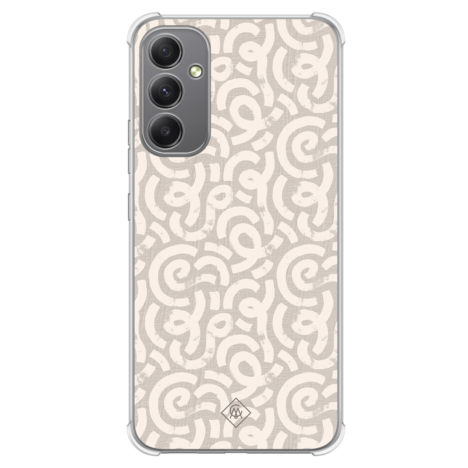 Samsung Galaxy A34 shockproof hoesje - Ivory abstraction