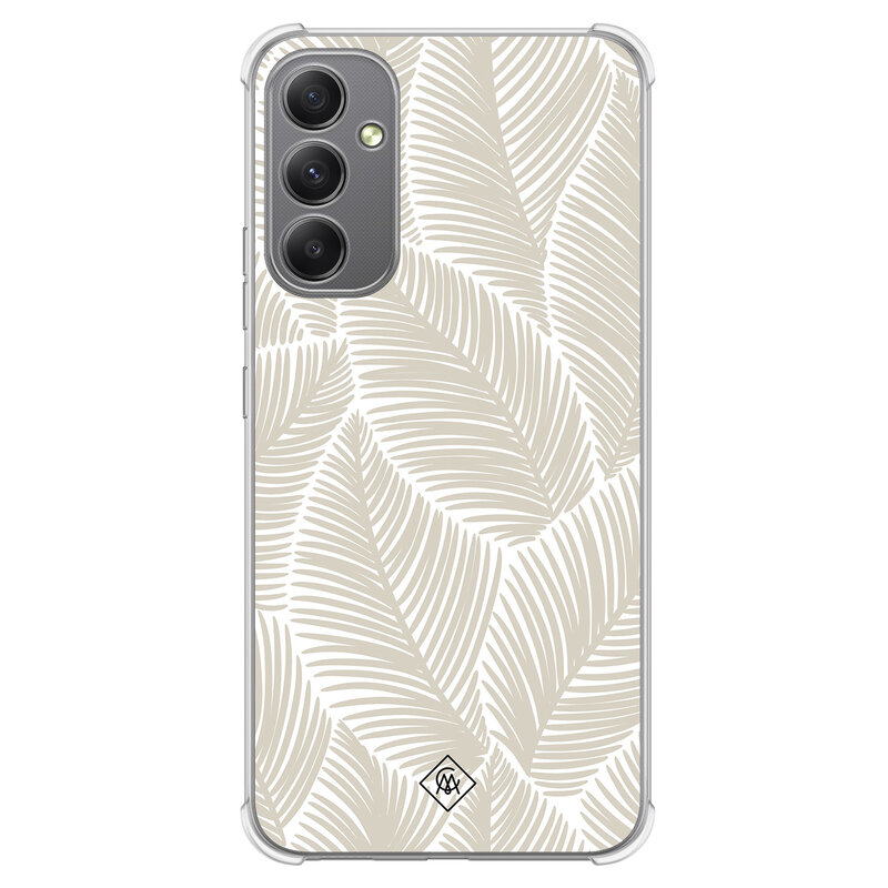 Casimoda Samsung Galaxy A34 shockproof hoesje - Palmy leaves beige