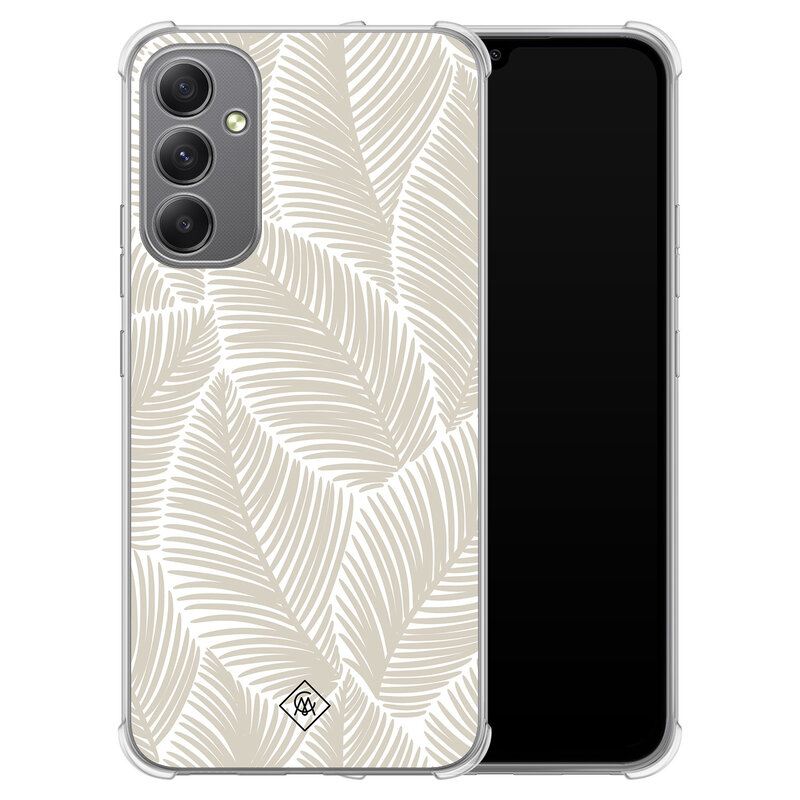 Casimoda Samsung Galaxy A34 shockproof hoesje - Palmy leaves beige