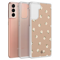 Casimoda Samsung Galaxy S21 hybride hoesje - Sweet daisies