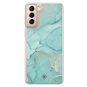 Casimoda Samsung Galaxy S21 hybride hoesje - Touch of mint