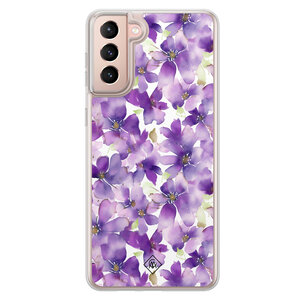 Casimoda Samsung Galaxy S21 hybride hoesje - Floral violet