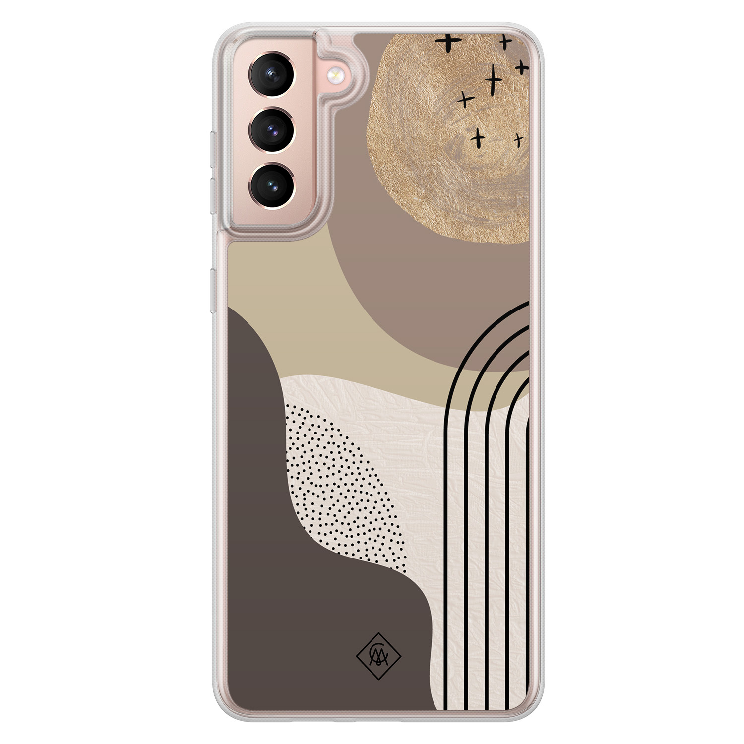 Samsung Galaxy S21 hybride hoesje - Abstract almond