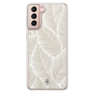 Casimoda Samsung Galaxy S21 hybride hoesje - Palmy leaves beige