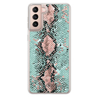 Casimoda Samsung Galaxy S21 hybride hoesje - Snake pastel